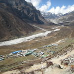Поглед към Периче 4270 м. По тази долина на дясно се отива на базовият лагер на Еверест.